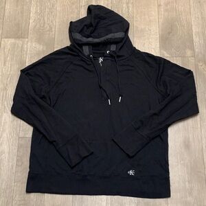 Womens Calvin Klein Quarter‎ Zip Drawstring Pullover Sweatshirt Hoodie